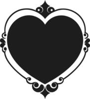 Ornate Heart-Shaped Frame Illustration in Elegant Black Design vector
