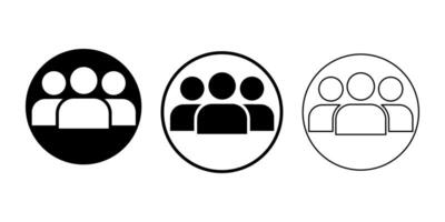 collection of people icons set in simple line style vector