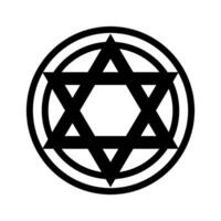 Black pentagram geometric line icon symbol vector