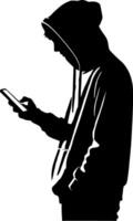 man using smartphone vector
