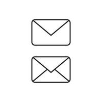 Set of envelopes. Email icon. Envelope icon. Outline envelope. Message. Letter. vector