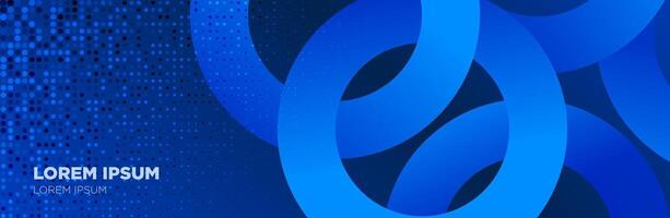 abstract dark blue gradient abstract circle shape background design vector