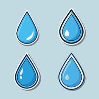 Single Raindrop Sticker With Clean Edges And Bold Outline vector