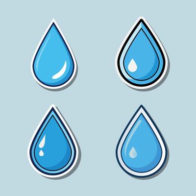 Single Raindrop Sticker With Clean Edges And Bold Outline