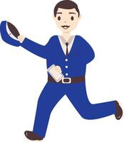 Postman Carrying Mail and Hat in Flat Design vector