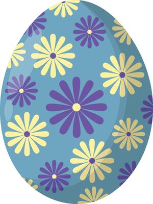 Easter Egg in Floral Pattern Concept