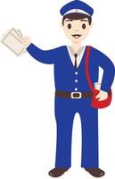 Postman Sending Mail in Flat Design vector