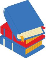 Three Stack Education Textbook in Flat Design vector