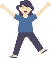 Illustration of Happy Woman in Jumping Pose vector