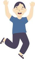 Man Jumping Character in Flat Design vector
