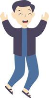 Man Jumping Character in Flat Design vector