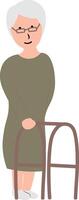 Old Woman Character in Flat Design vector