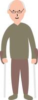 Old Man Character in Flat Design vector