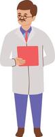 Man Doctor Profession with Red Book vector