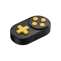 Sleek Black Mobile Gaming Controller with Yellow Buttons isolated on transparent background png