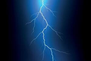 Bright Lightning Bolt on Deep Blue Background vector