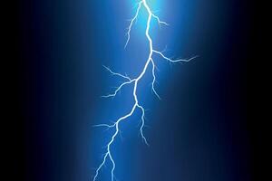 Bright Lightning Bolt on Deep Blue Background vector