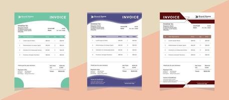 Professional Multiple Colour Corporate Invoice Template vector