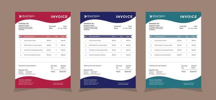 Simple modern accounting invoice template vector