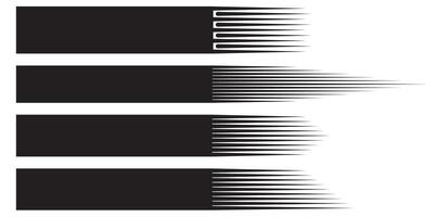 collection of comic speed lines with rounded corners in black. Motion effect. Text background with speed lines. vector