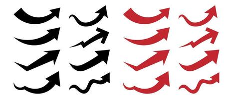 Dynamic red black arrow design collection vector