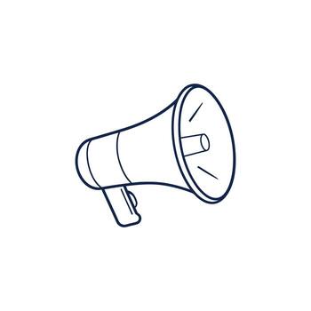 Megaphone simple Line Drawing vector