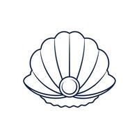 Minimalist Pearl and Shell line Art vector