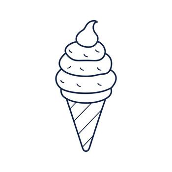 A beautifully simplistic sketch of an ice cream cone vector