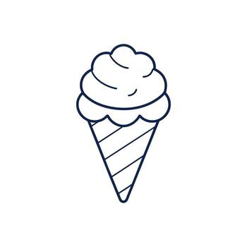 A sleek and simple line art design of an ice cream cone vector