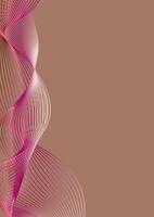Abstract background in trendy color 2025 Mocha Mousse. Wavy lines. vector