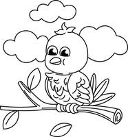 Bird Simple Animal Drawings for Coloring vector