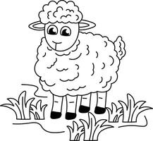 Sheep Simple Animal Drawings for Coloring vector
