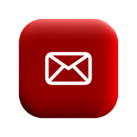 An email icon on a red square button png