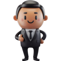 Cartoon man in a suit and tie is smiling and pointing to the camera png