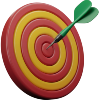 Red and yellow target with a green arrow pointing to it png