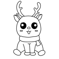 Cute Reindeer outline png