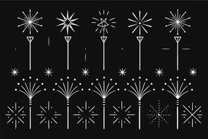 fireworks set-Vintage Corner Frame Gallery vector