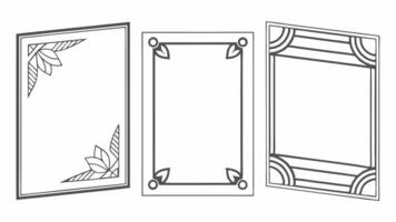 Three different types of frames with different designs vector