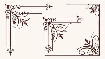 Set of decorative elements for the corner of a book vector