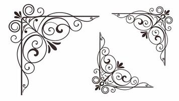 Three decorative corner brackets vector
