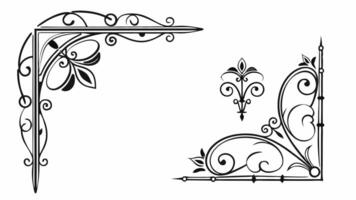 A set of decorative elements, including a corner vector