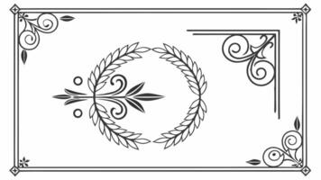 A black and white drawing of a decorative frame vector
