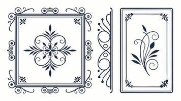 Set of decorative frames and borders vector