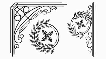 A set of decorative elements, including a wreath and a wreath vector
