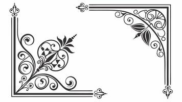 A black and white design with ornate designs vector