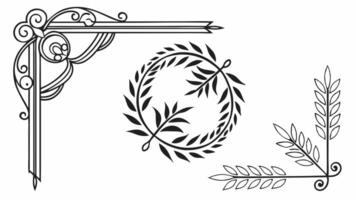 a set of decorative elements, including a wreath, a wreath, and a wreath vector