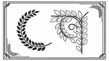 A set of letters with leaves and vines vector
