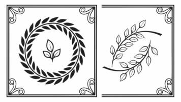Two different designs for a frame and a wreath vector