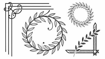 A set of four different designs for a frame vector