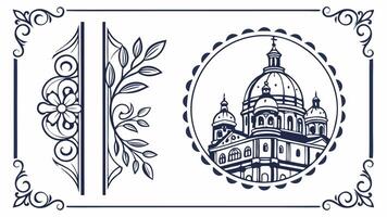 The church of st peter and st peter's basilica in st peter's square vector